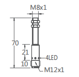 M8埋入式接近開關(guān)插件式(M12)