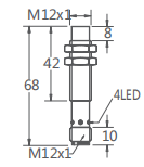M12非埋式接近開關(guān)插件式