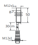 M12非埋式接近開關(guān)引線插件式