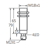 M18埋入式接近開關插件式