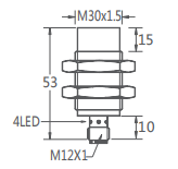M30非埋式接近開關插件式