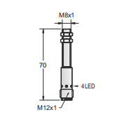 M8埋入式全金屬接近開(kāi)關(guān)（插件式）