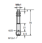 M8非埋式全金屬接近開關（插件式）